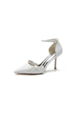 Bow Sequin Pointed Toe High Heels