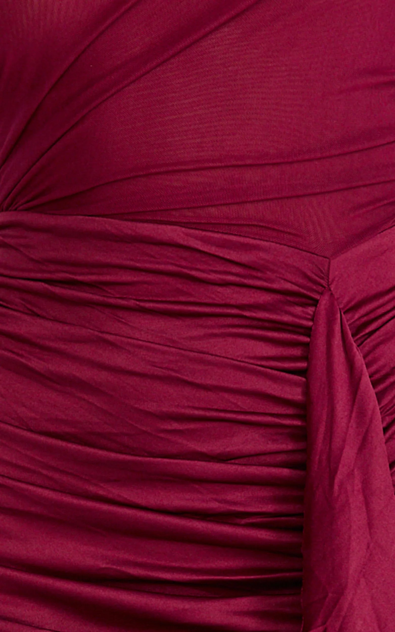 Baylee Mini Dress Gathered One Shoulder Bodycon Dress in Wine