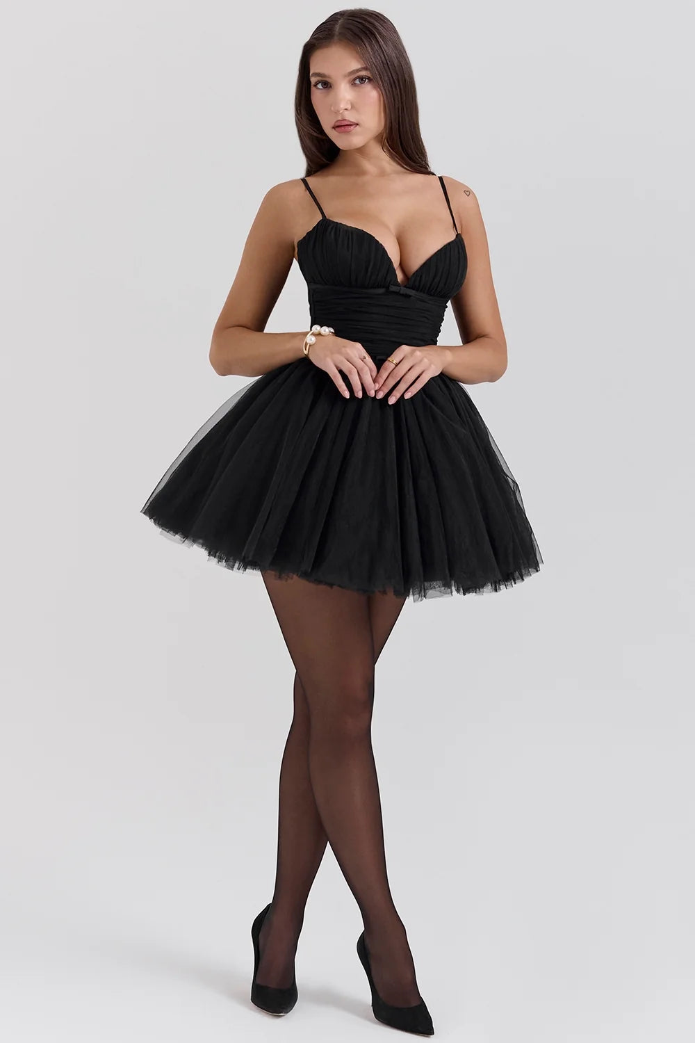 black tulle mini dress sale
