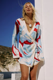 AMOREE LONG SLEEVE MINI DRESS AMOREE RED