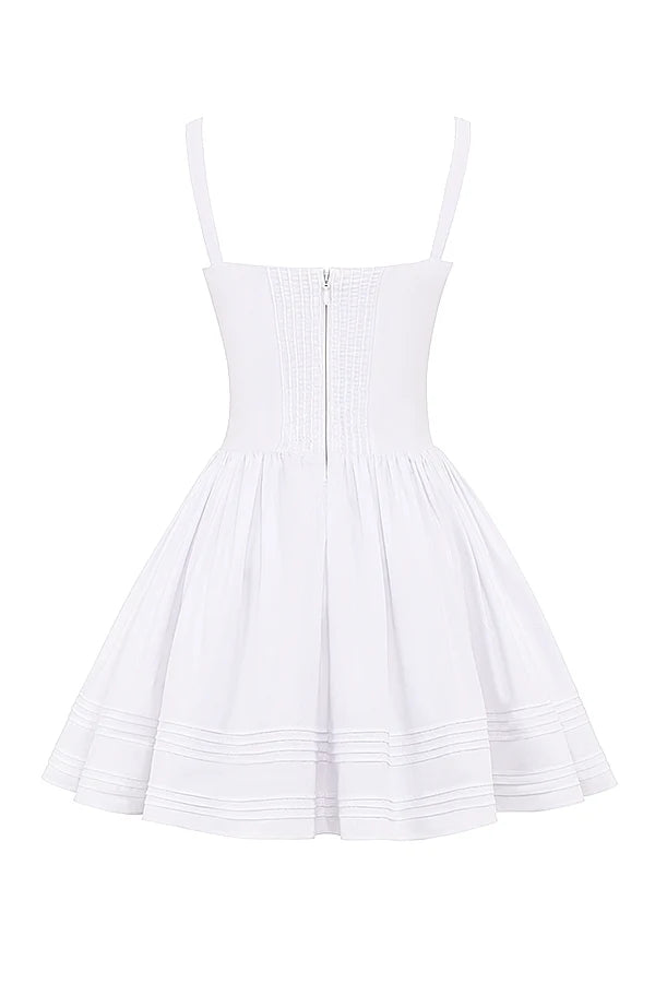white cotton mini dress