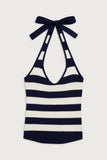 Marialla Knit Halter Top Sea Stripe
