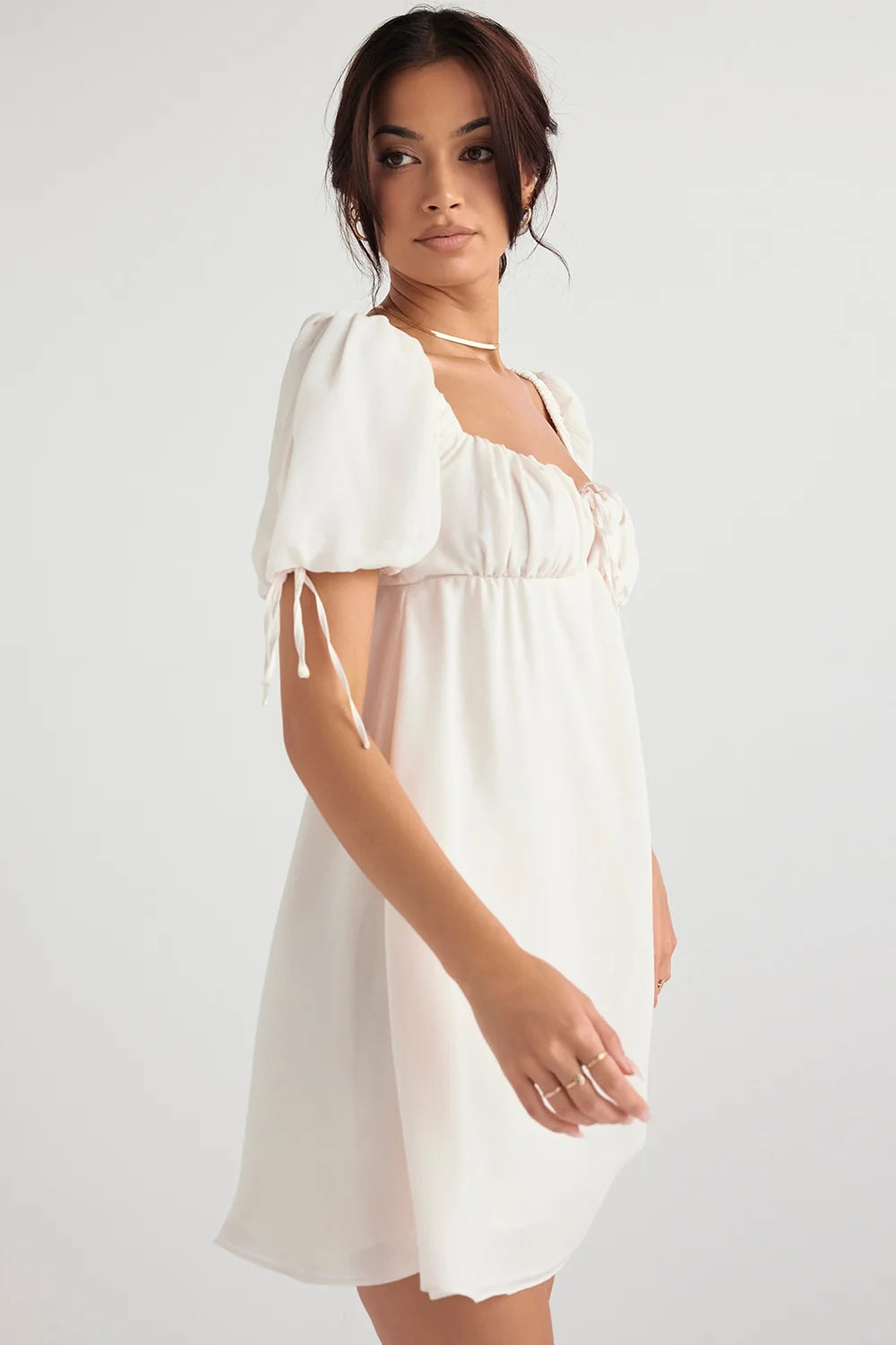 ivory georgette mini dress sale
