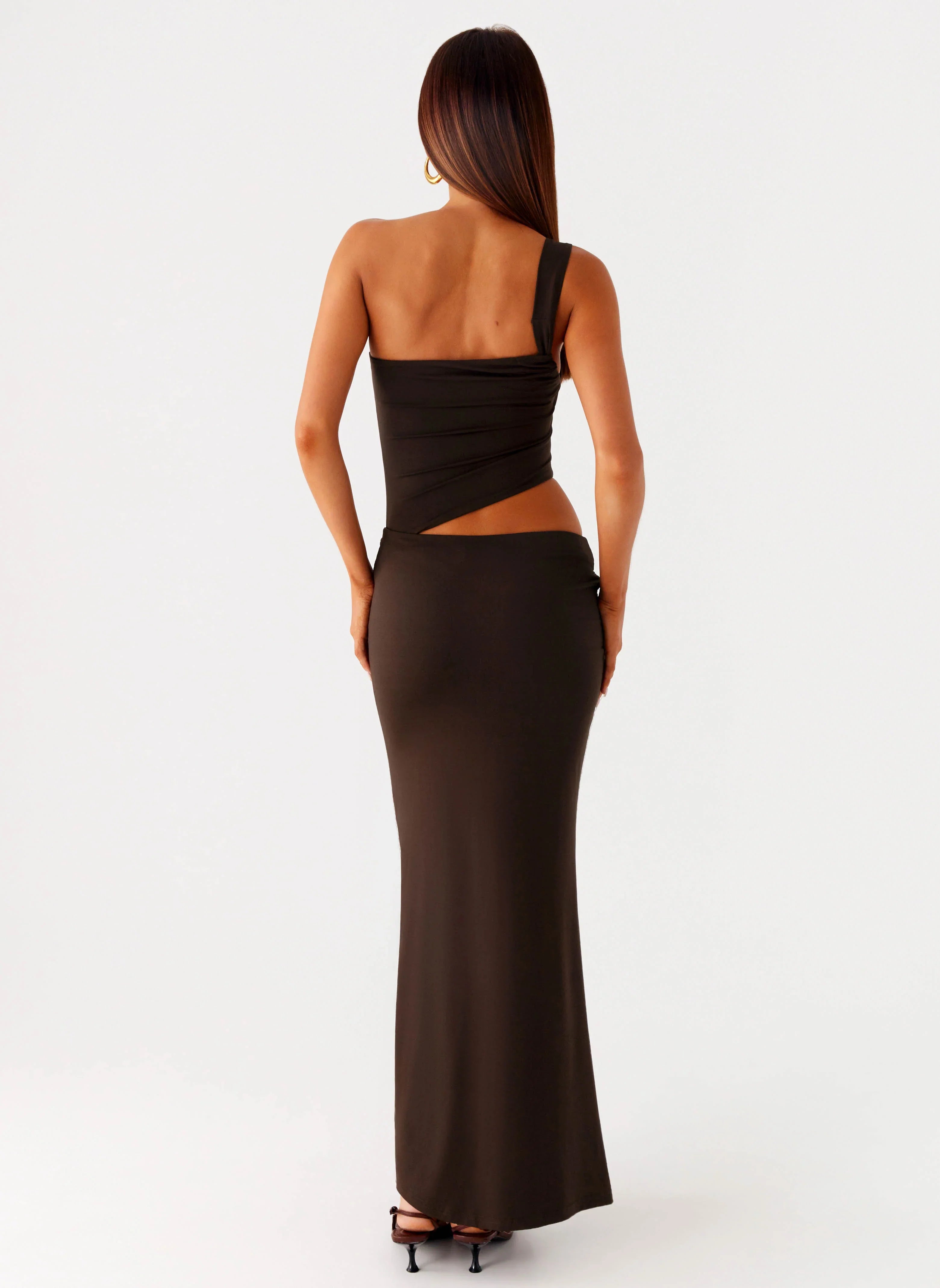 Luara Cut Out Maxi Dress Chocolate