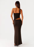 Luara Cut Out Maxi Dress Chocolate