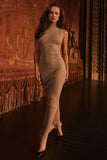 gold metallic maxi dress