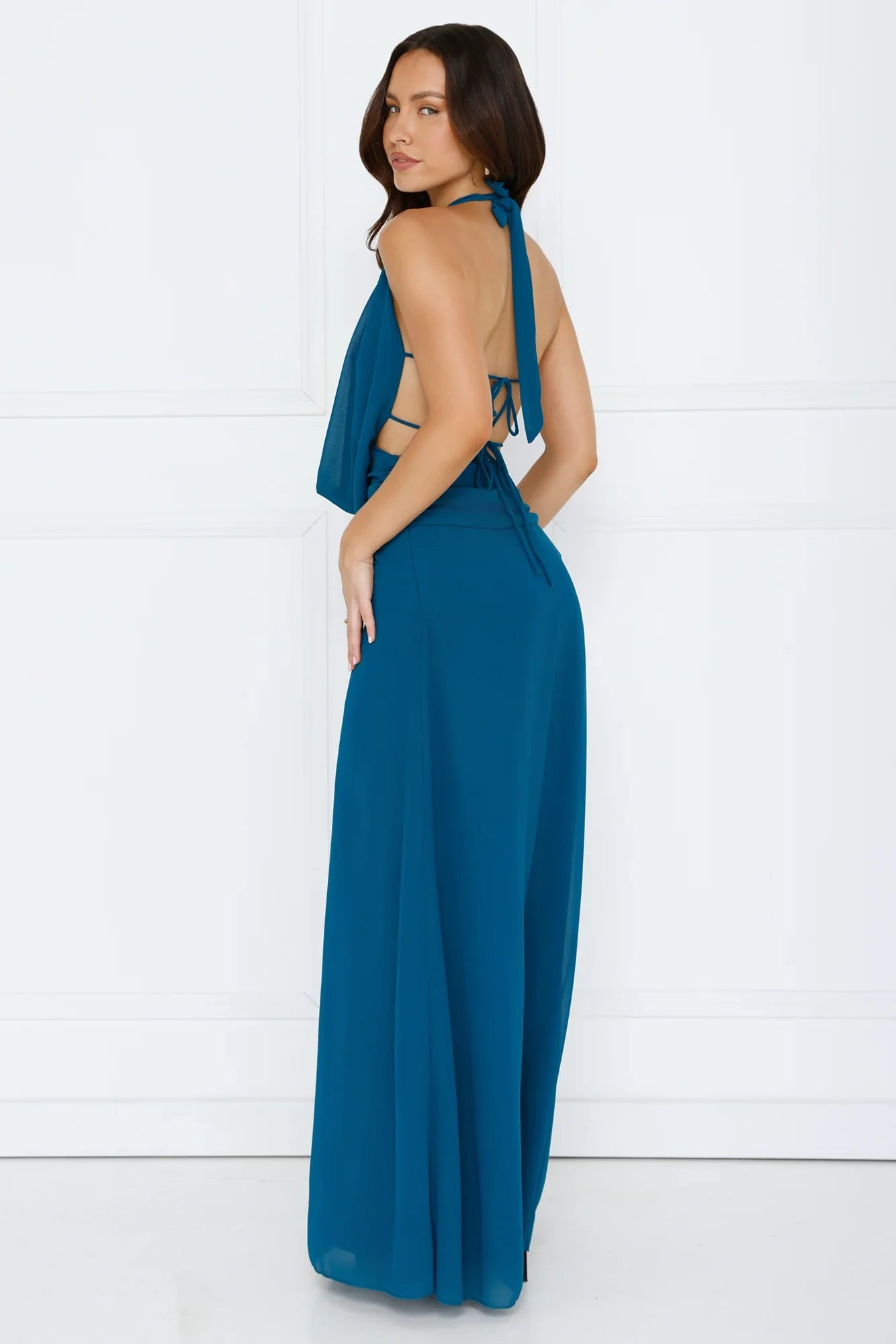 Trixie Halter Maxi Dress Teal