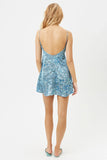 Leoni Silk Dress Blue Paisley