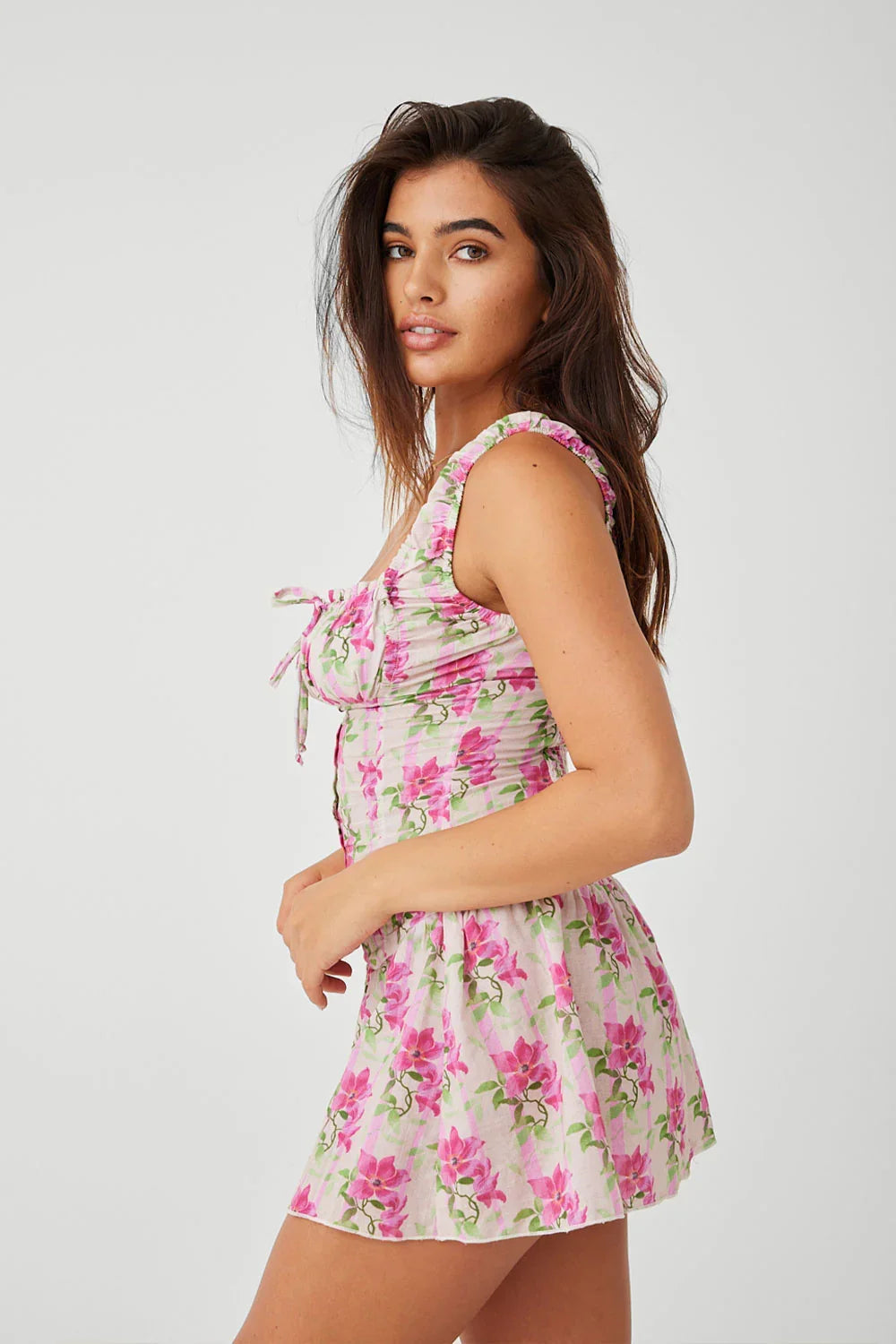 Christa Floral Mini Dress Tiger Lily