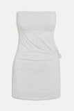 x JENNIE Vera Strapless Mini Dress Smoke Gray