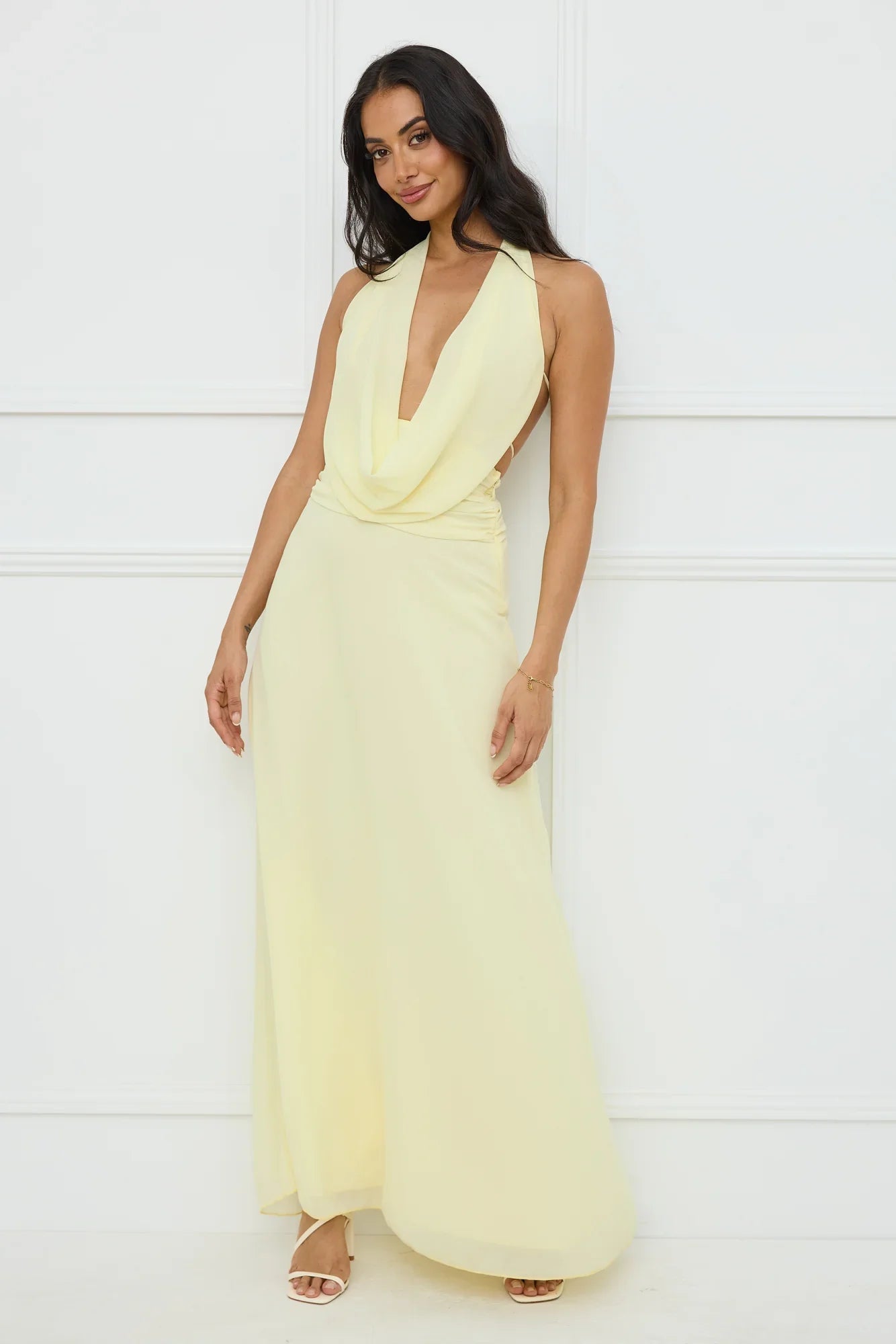Trixie Halter Maxi Dress Yellow