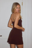 CAIRO STRAPLESS MINI DRESS BITTER CHOCOLATE
