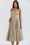 taupe corset sundress