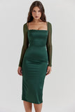 emerald green midi dress