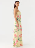 Bronte Strapless Maxi Dress Lemon Soleil