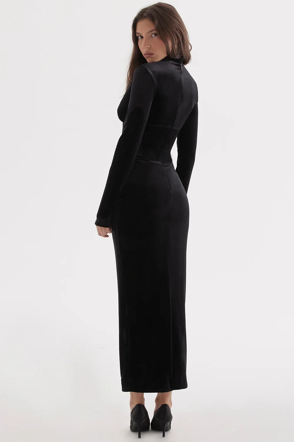 black velvet corset dress