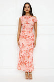 Coastline Chic Off Shoulder Maxi Dress Orange
