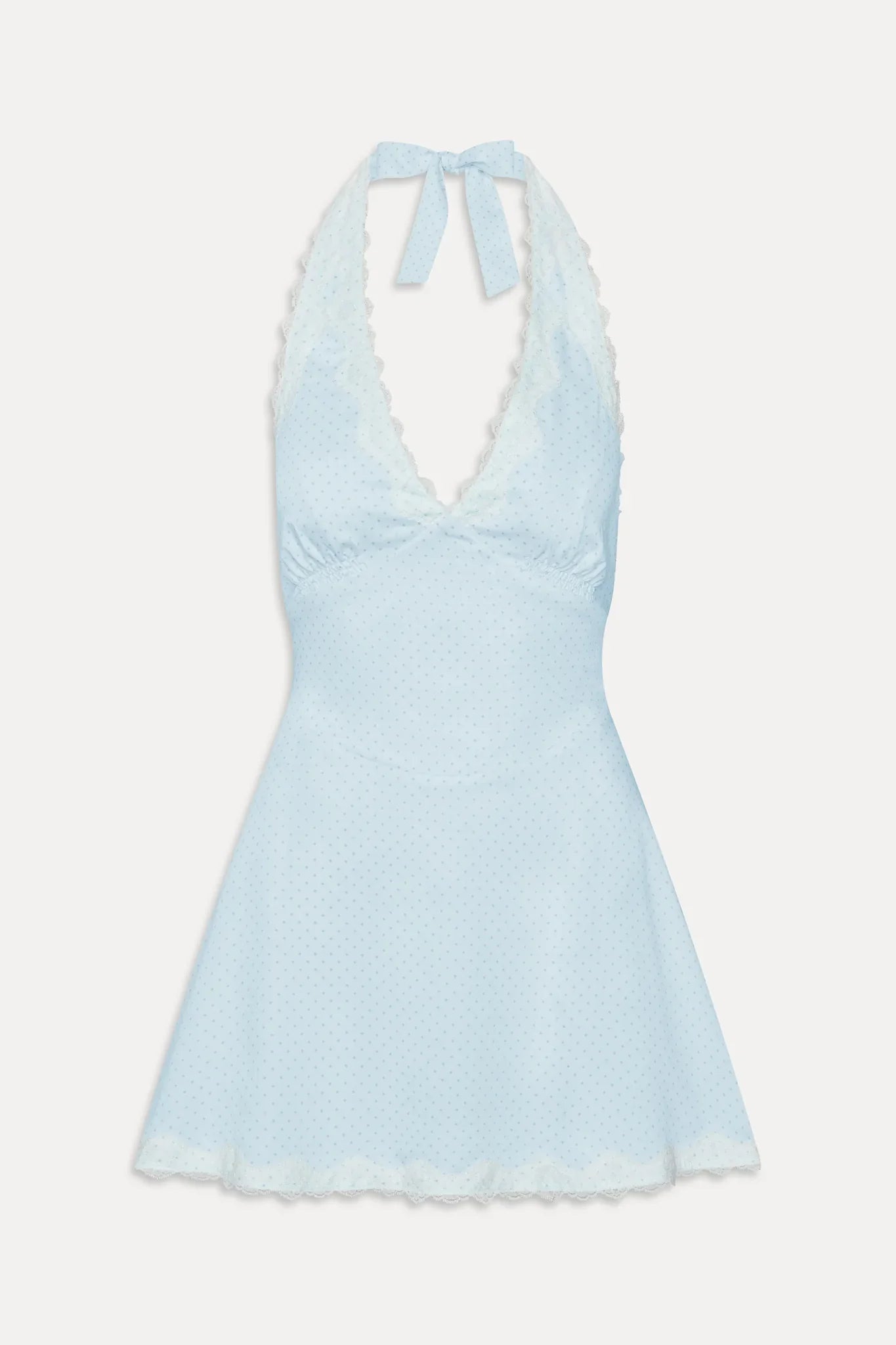 Audrey Satin Mini Dress Sweet Pea Blue