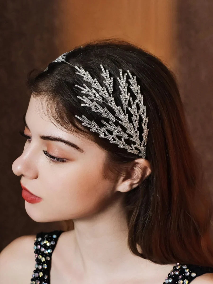 Metal Super Shiny Rhinestone Wide Headband Hair Accessories