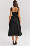 black satin twist strap midi dress sale