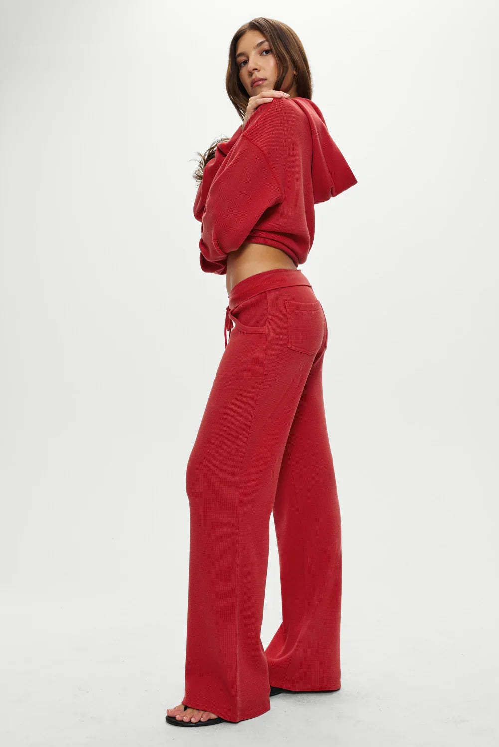 Emma Thermal Low Rise Pants Strawberry Red