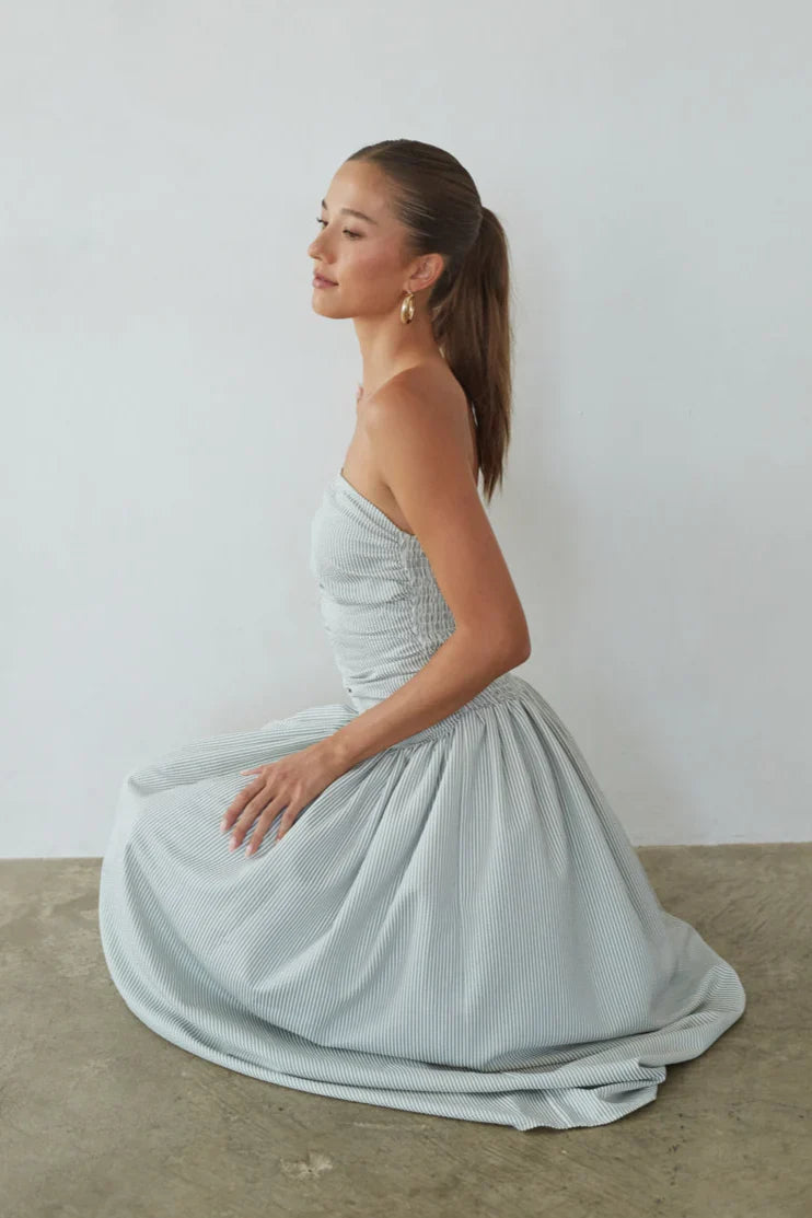 Elara Striped Maxi Dress