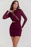 mulberry cutout mini dress