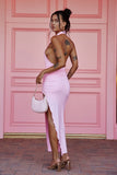 Lush Horizon Halter Maxi Dress Pink