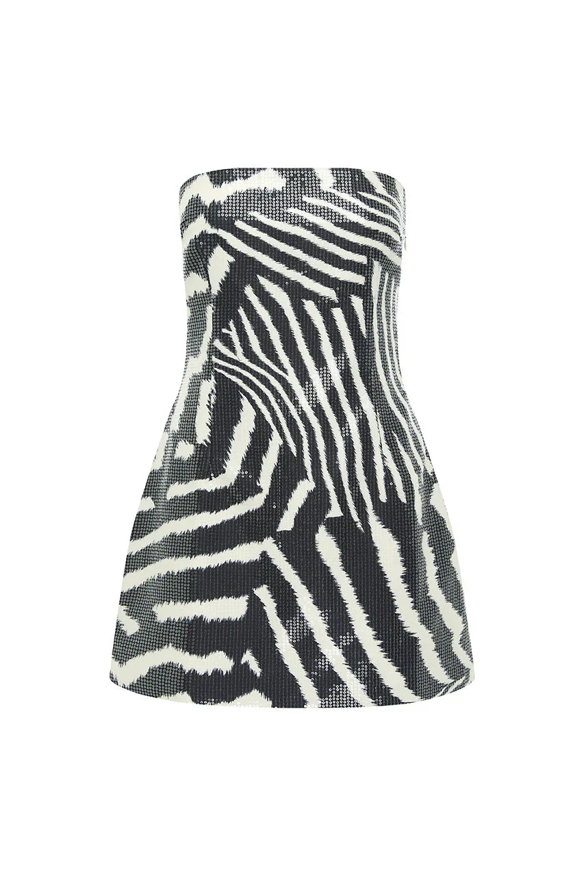 IBIZA STRAPLESS SEQUIN MINI DRESS NOAH BLACK