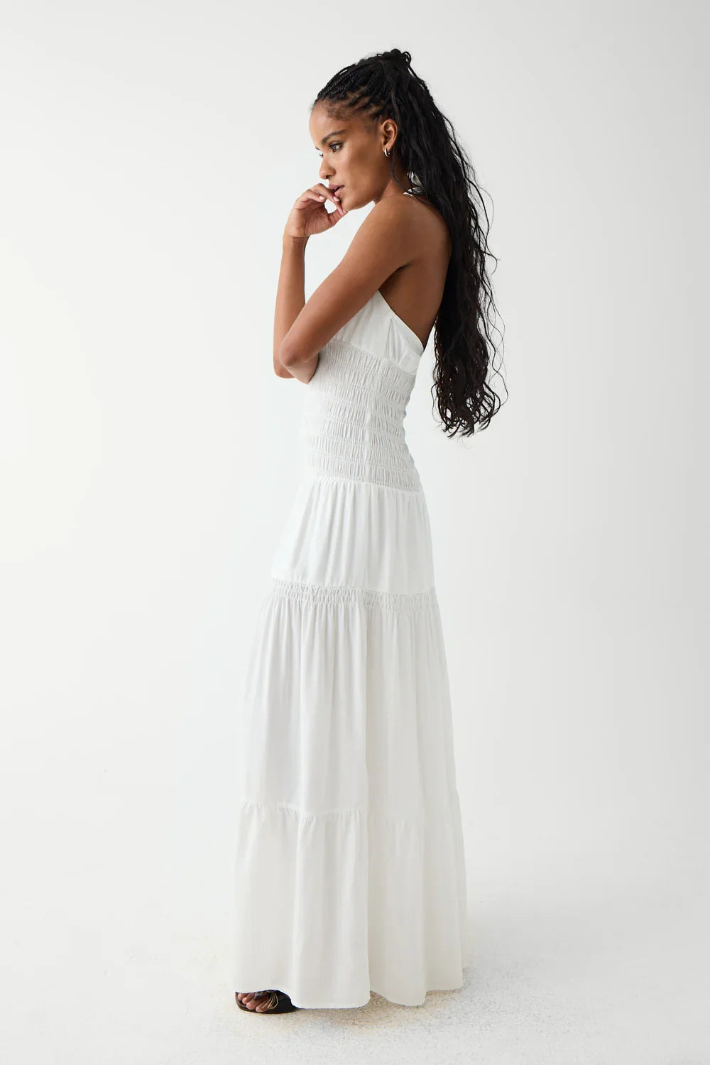 River Halter Maxi Dress White