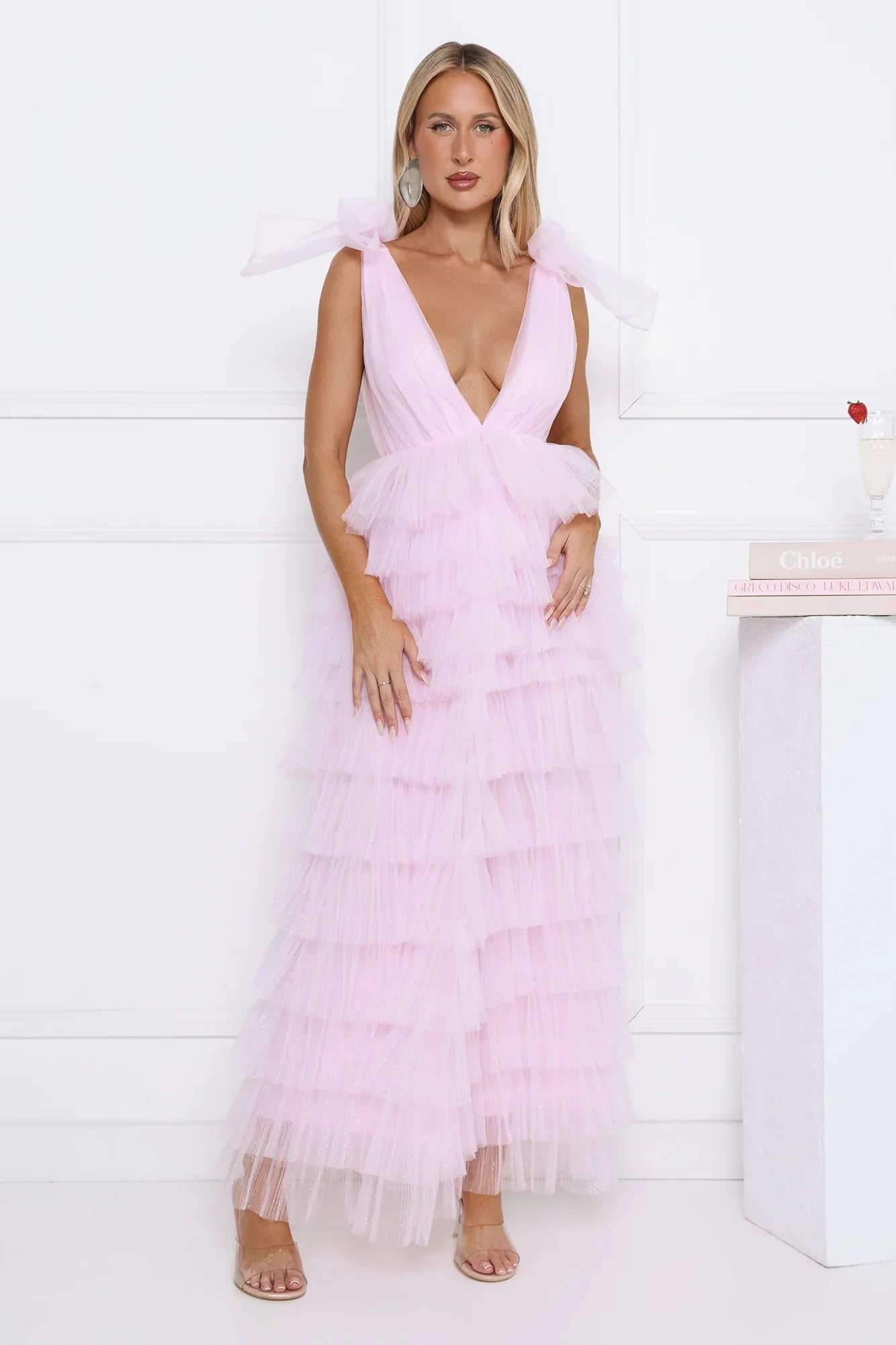 Hello Pretty Tulle Maxi Dress Pink