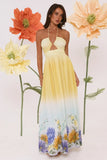 Sunny Blooms Halter Maxi Dress Ombre
