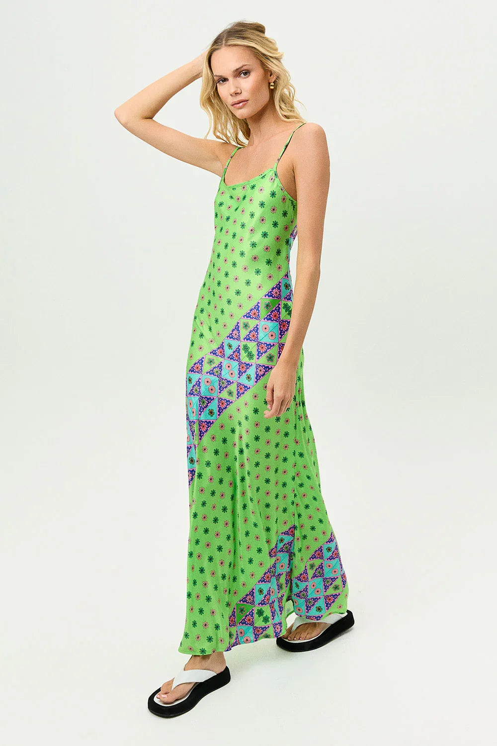 Isabel Satin Floral Dress Versailles