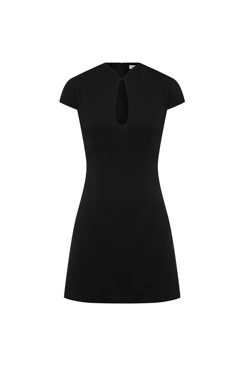 VIENO KEYHOLE FITTED MINI DRESS BLACK