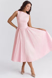 ballerina pink twill midi sundress