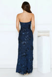Iconic Influence Strapless Mesh Maxi Dress Navy
