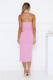 Trend Star Halter Midi Dress Pink
