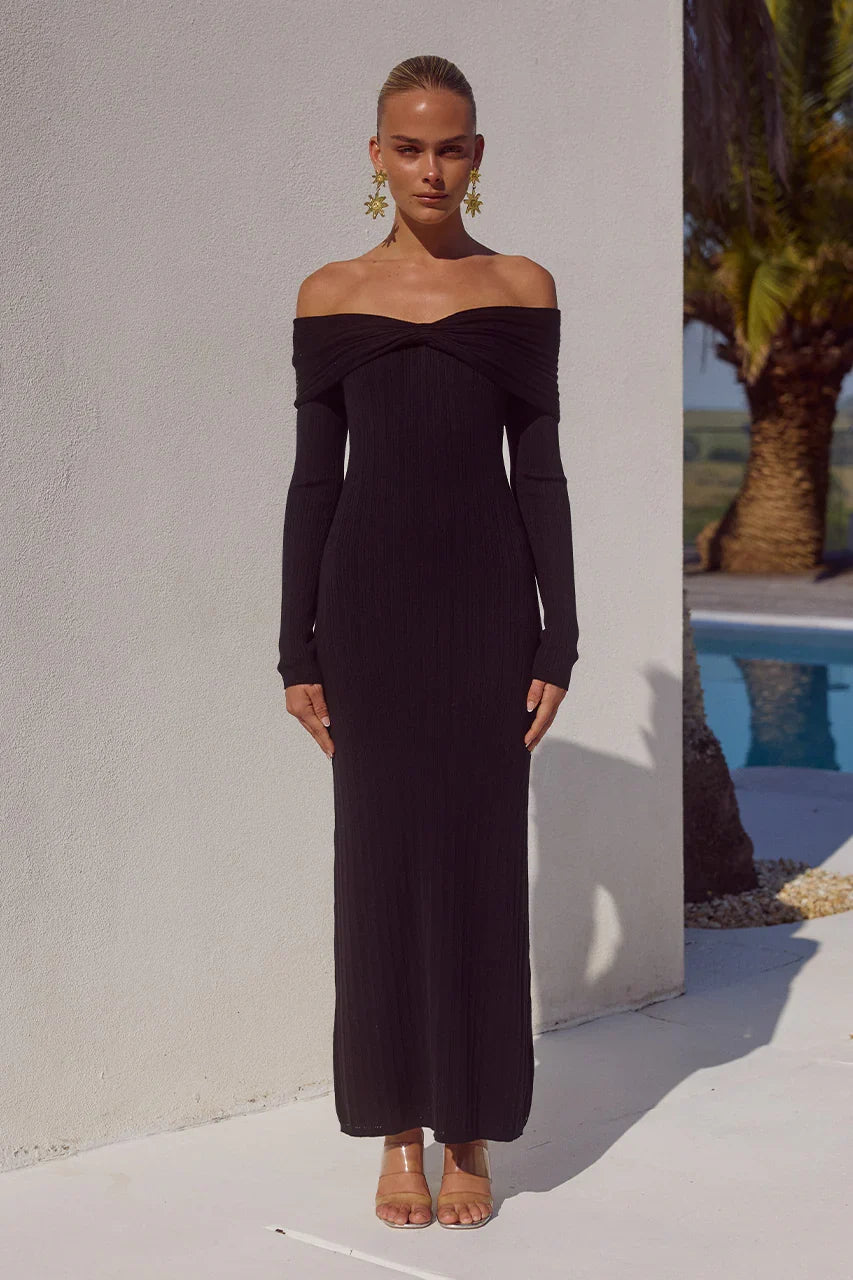 AIRILIE MIDI DRESS BLACK