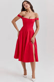 scarlet midi sundress