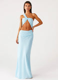 Cindelle One Shoulder Maxi Dress Turquoise