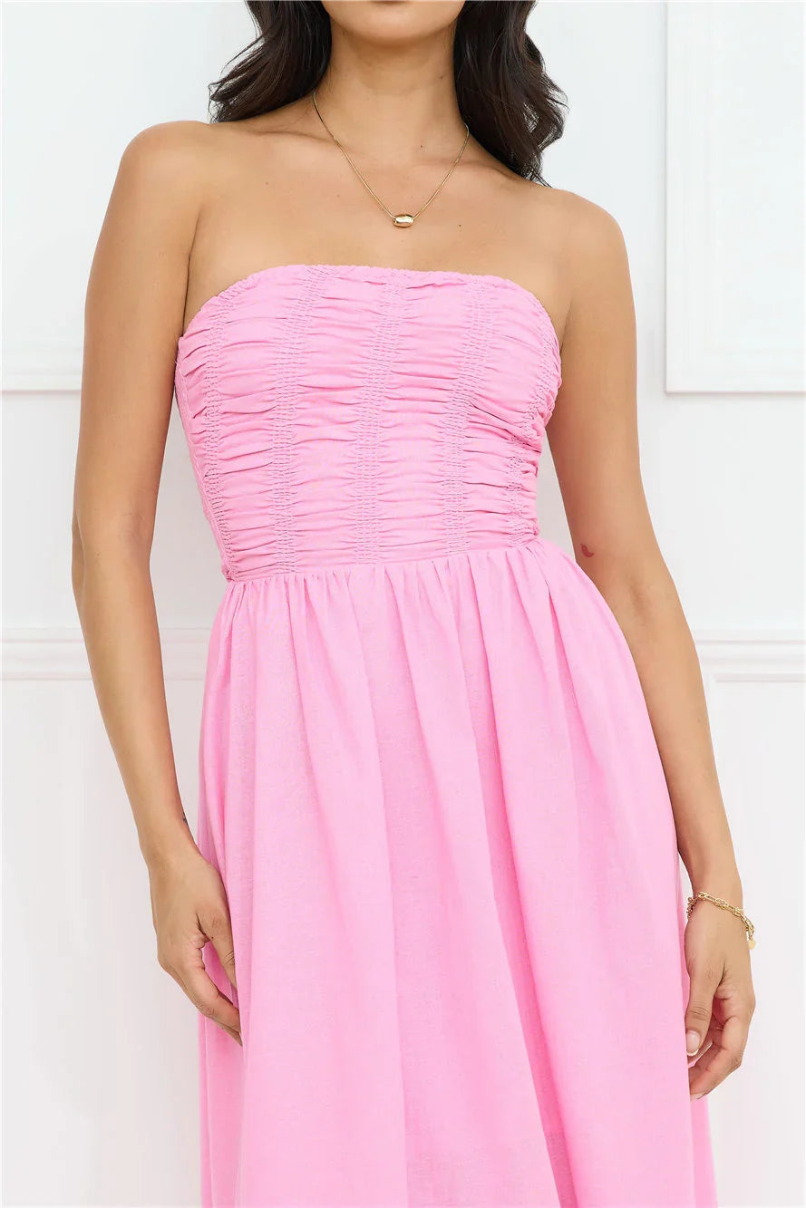 Luciana Strapless Maxi Dress Pink