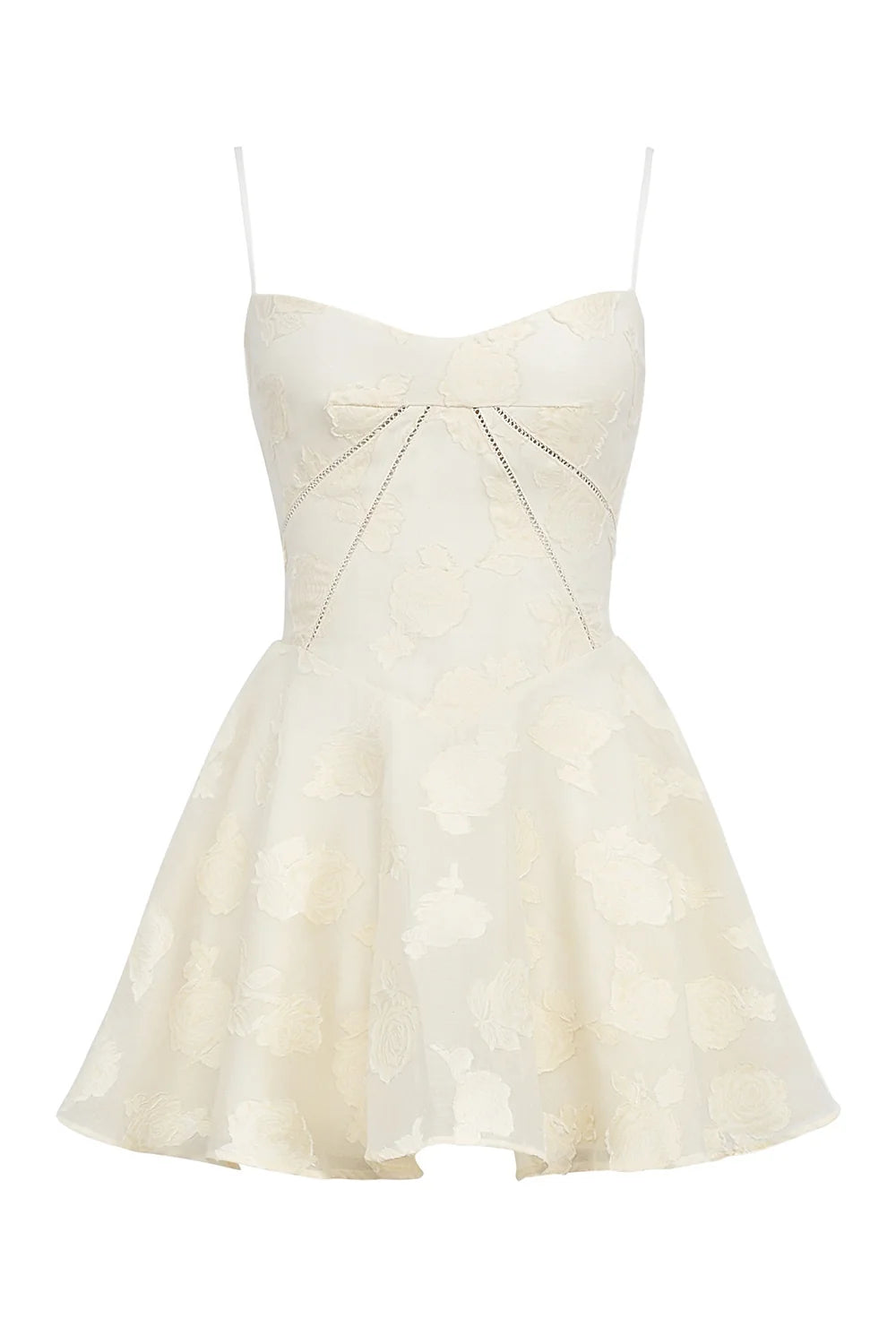 vintage cream floral mini dress