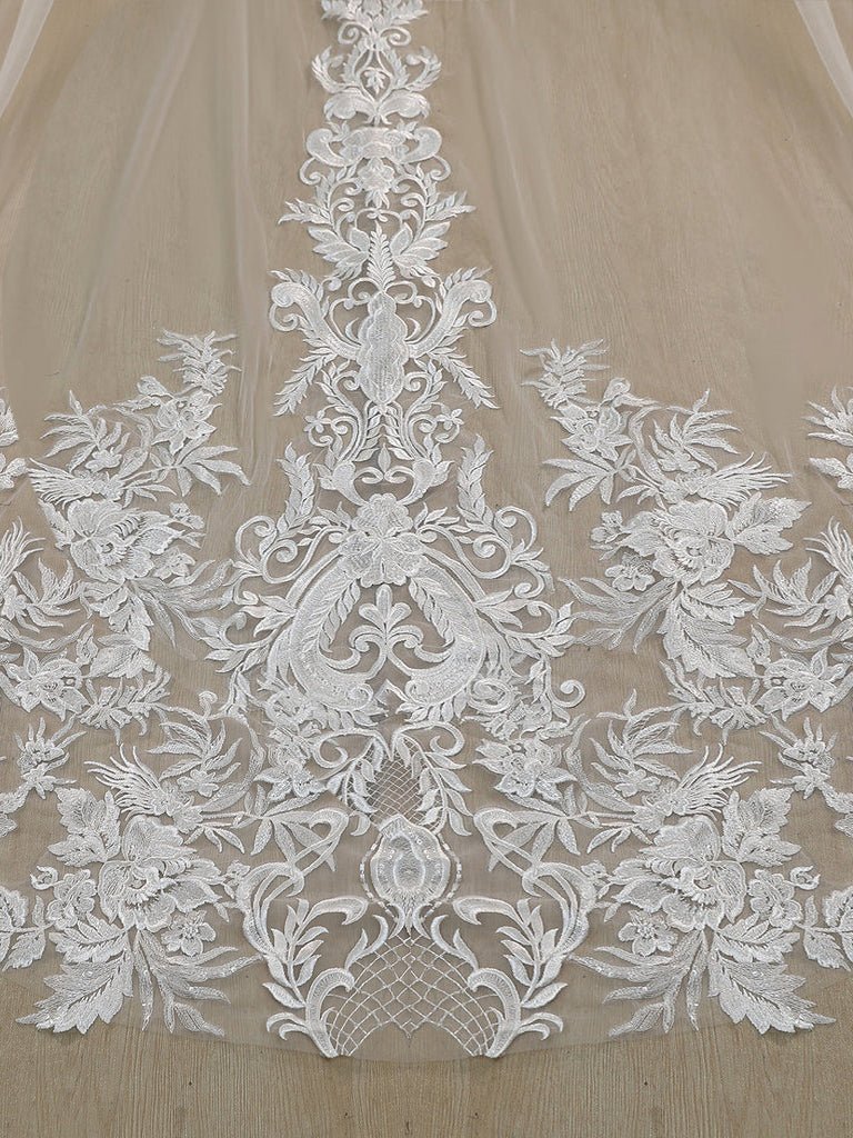 Vintage Lace Cathedral Veil Shaped Bridal Veil Wedding Veil