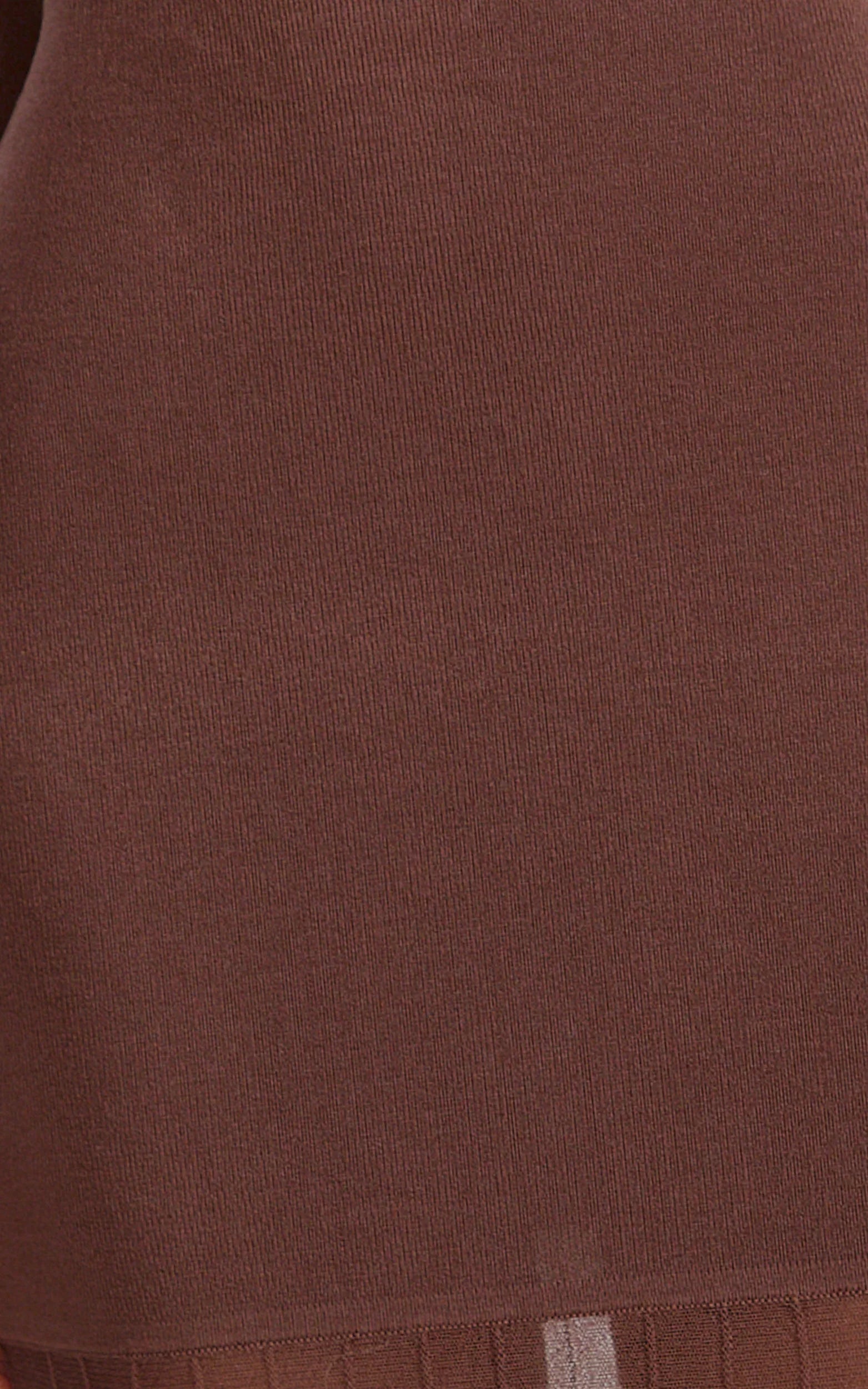 Delphine Maxi Dress Long Sleeve Knit Sheer Pleated Skirt Maxi Dress in Chocolate