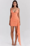 sorbet gathered mini dress