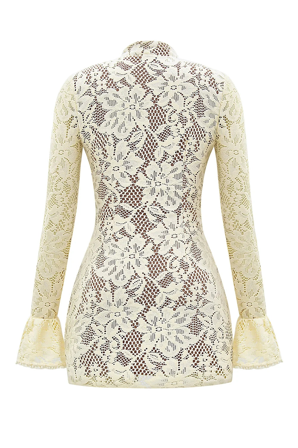 buttermilk keyhole lace mini dress