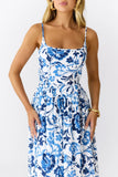 Fresh Blossom Maxi Dress Blue