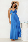 Solara Satin Maxi Dress Blue