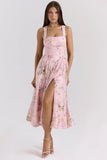 pink floaty chiffon midi sundress