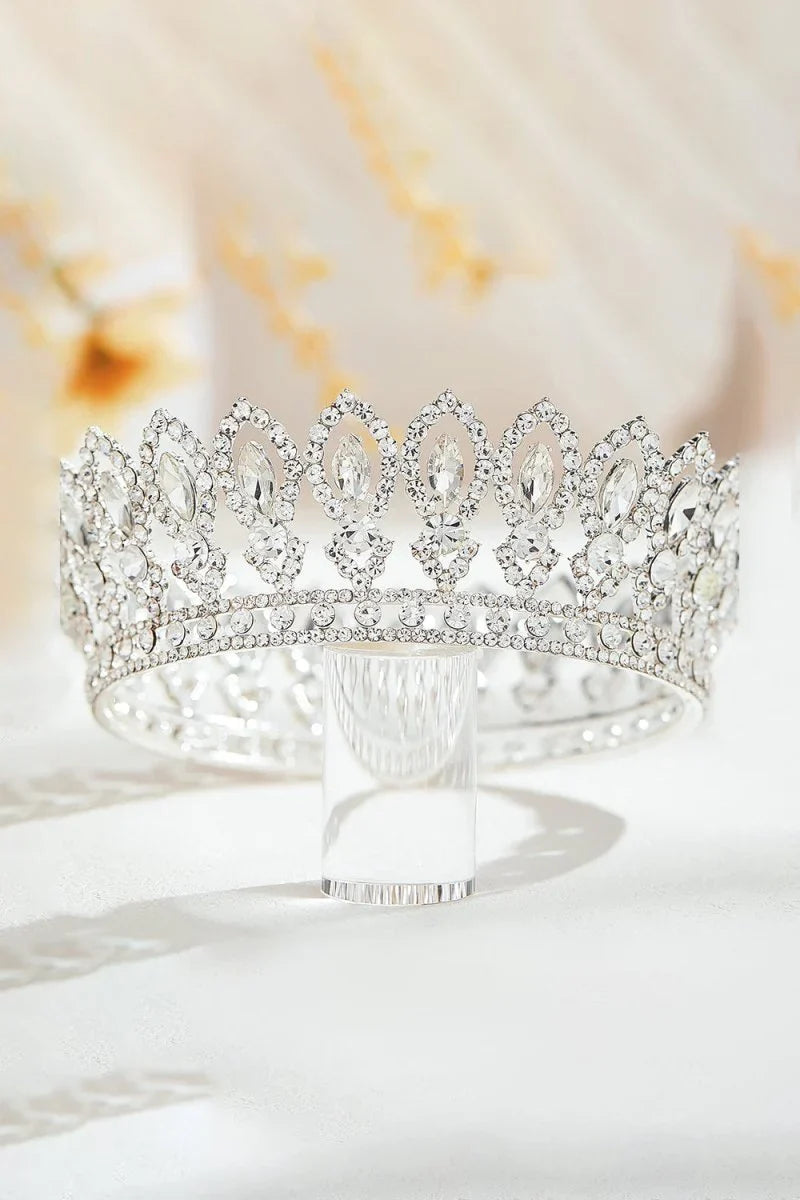 Baroque Silver Sparkly Crystal Crown